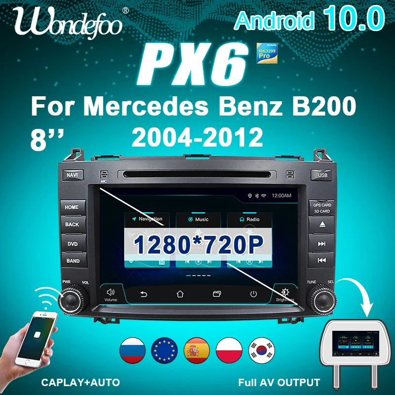 8 &quotPX6 магнитола 2 DIN Android 10 Автомагнитола автомобильное радио для Mercedes Benz Sprinter B200