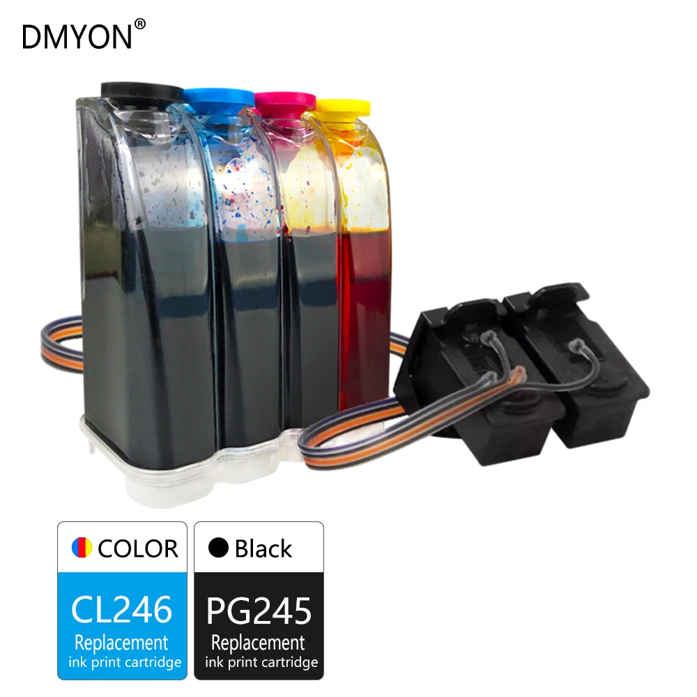DMYON совместимый для Canon PG245 CL246 СНПЧ Сыпучие чернила IP2820 MX492 MG2924 MG2520 MG2920 MG2922 MG2420