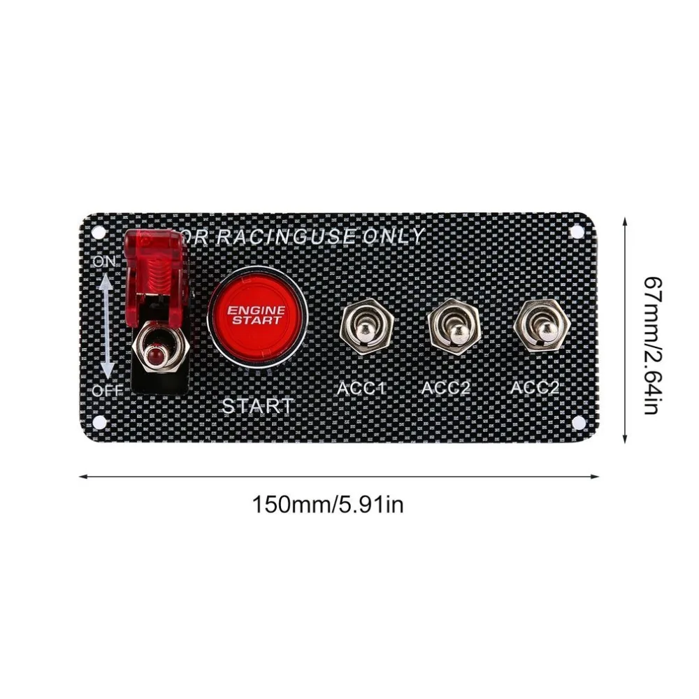 

Car 12V Switch Ignition Engine Panel Switching Start Push Racing Car Button 2/4/5 Toggle