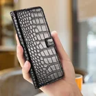 Кожаный чехол-книжка с левой и правой магнитной застежкой для Samsung A70 A80 A71 A51 A50 A8 2018 plus + крокодиловая кожа коровья кожа p