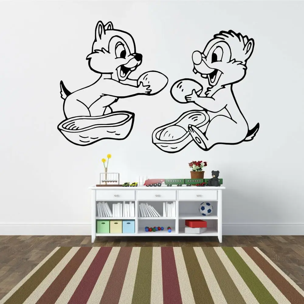 Мультяшные настенные наклейки с изображением чипмунка дружелюбные милые