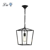 led pendant light vintage loft lantern hanging lamp height adjustable ironlighting fixture for restaurant kitchen black lights