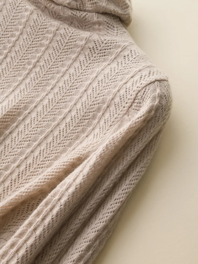 

Elegant Women's new knitted sweater new slim pullover cashmere sweater base spring all-match half-height collar long sleeve
