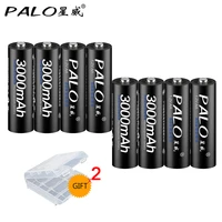palo 8pcs 3000 mah 1 2v aa batteries ni mh aa rechargeable battery for flashlight for toy car high quality make in china