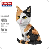 16036 animal world persian cat tabby kitten pet 3d diy mini diamond blocks bricks building toy for children gift no box