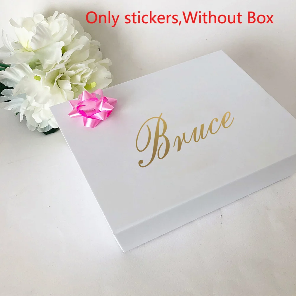 

Custom Name Wall Sticker For Wedding Christmas Birthday Party Gift Box Personalized Box Name Bridesmaid Proposal Decals