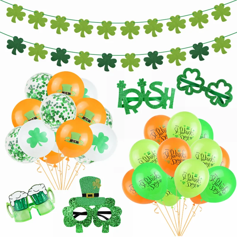 В стиле Св. Патрика День Святого Валентина вечерние Decortions Irish Day Зеленый Клевер