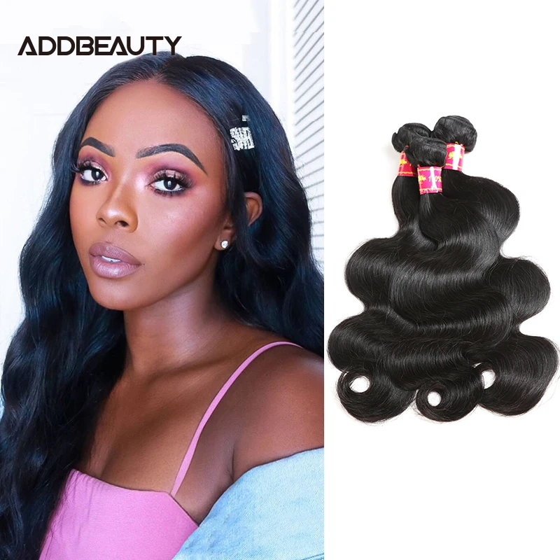 Body Wave Unproccessed Raw Virgin Hair Weave Bundles Addbeauty Brazilian Human Hair Weft for Women Double Drawn Natural Color