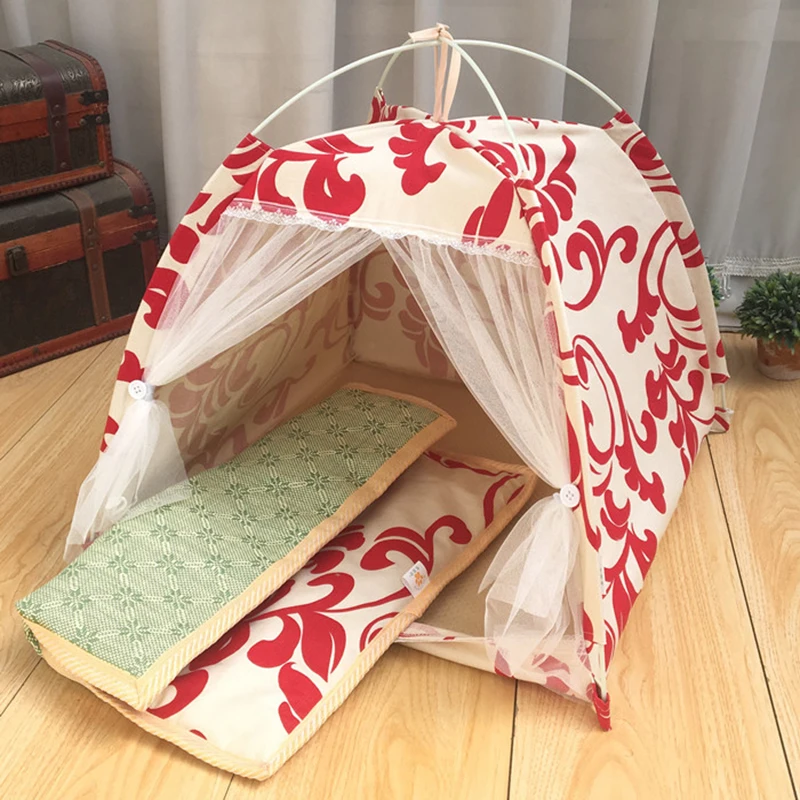 

Pet Tent Product Cat Bed With Mat Cat Tent Pet Small Dog house Accessories