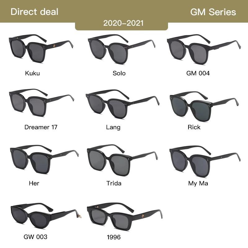 

LAMOFUI Asian trend Sunglasses 2021 outdoor shopping selfie Sunglasses Women GM