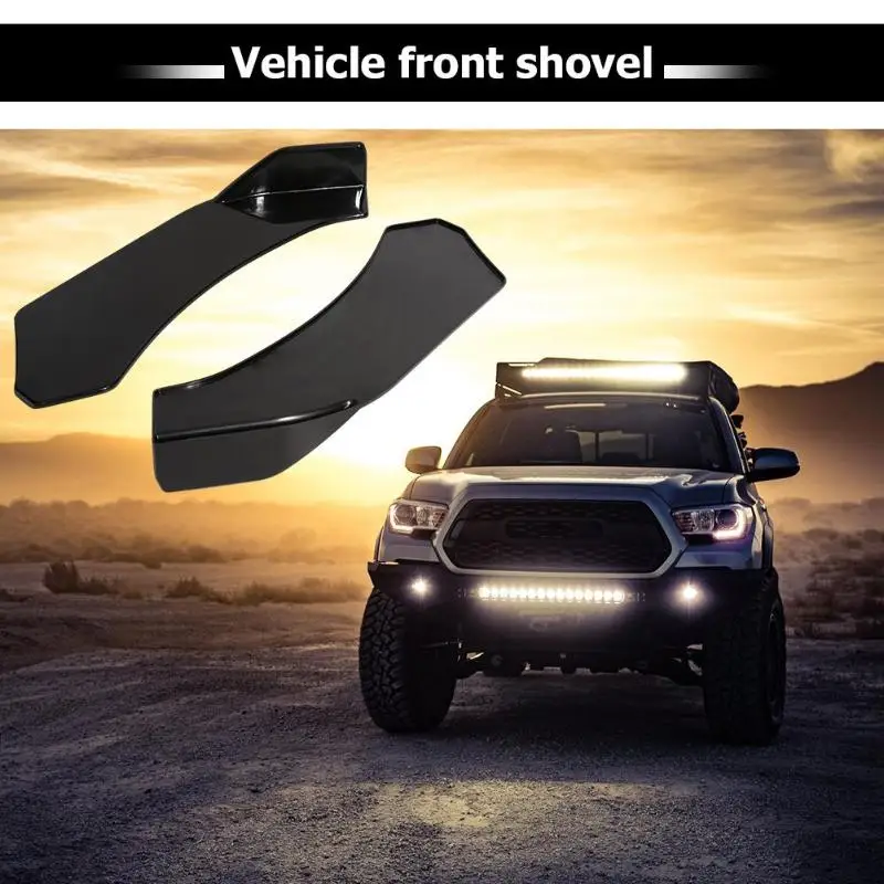 

Universal A Pair Car Black Front Bumper Lip Front Shovel Splitter Spoiler Glossy Front Left+Right For Car Auto Replacement Parts