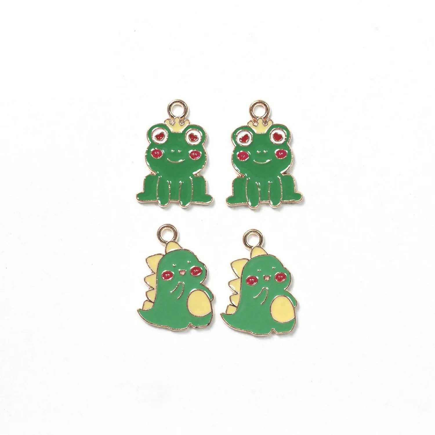

10 шт в форме милой лягушки динозавр Подвески из сплава зеленый масло капельного браслет серьги ручной работы DIY висячие украшения для волос