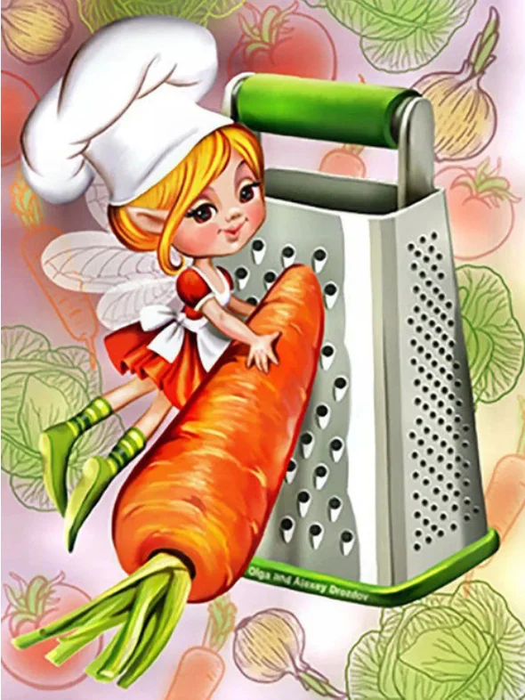 

5d алмазная живопись, полноразмерная/круглая картина из мультфильма Elf Chef, картина Стразы, алмазная вышивка «сделай сам», домашний декор