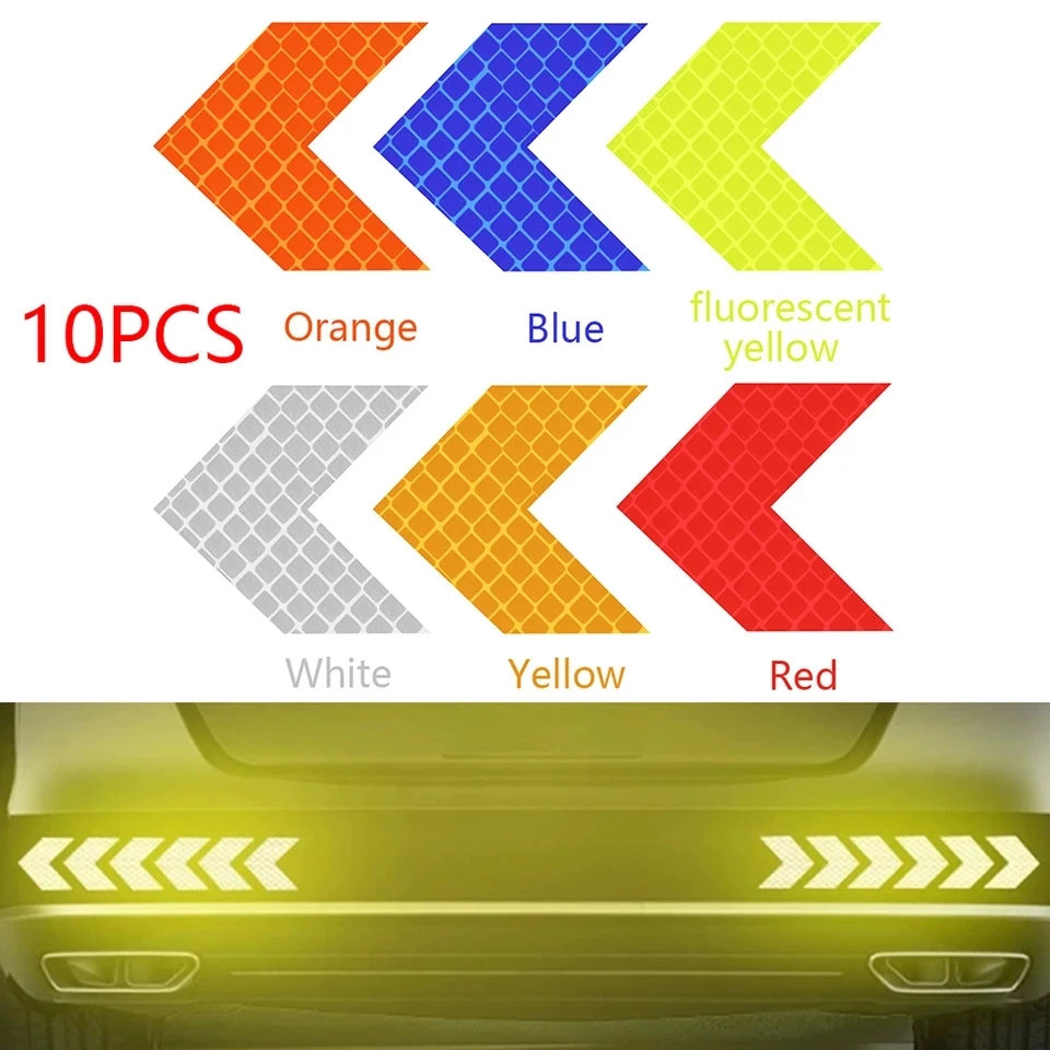 10 шт Светоотражающая наклейка для автомобиля Предупреждение стрелки украшения