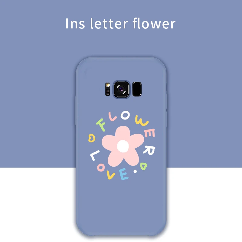 Ins Letter Flower Силиконовый чехол ASINA с милыми цветами для samsung Galaxy S8 S9 S10 Plus, чехол-бампер с фруктами для samsung Galaxy S10 S9 Plus, чехол - Цвет: Ins Letter Flower
