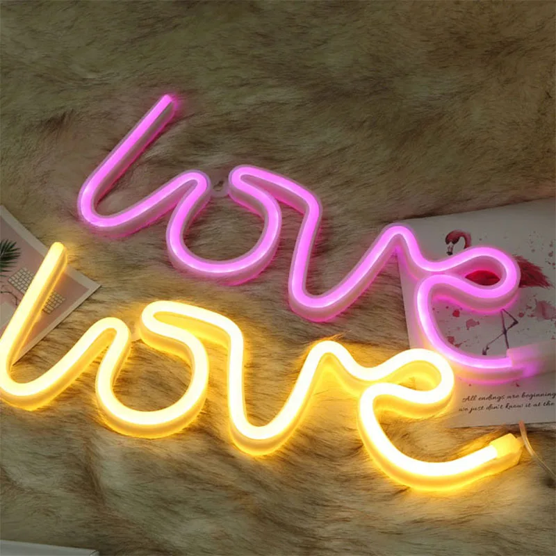 

LED Lights Net Celebrity Proposal Arrangement Valentine's Day Night Lamp Props Wedding Decoration Home Gift Love Neon Light