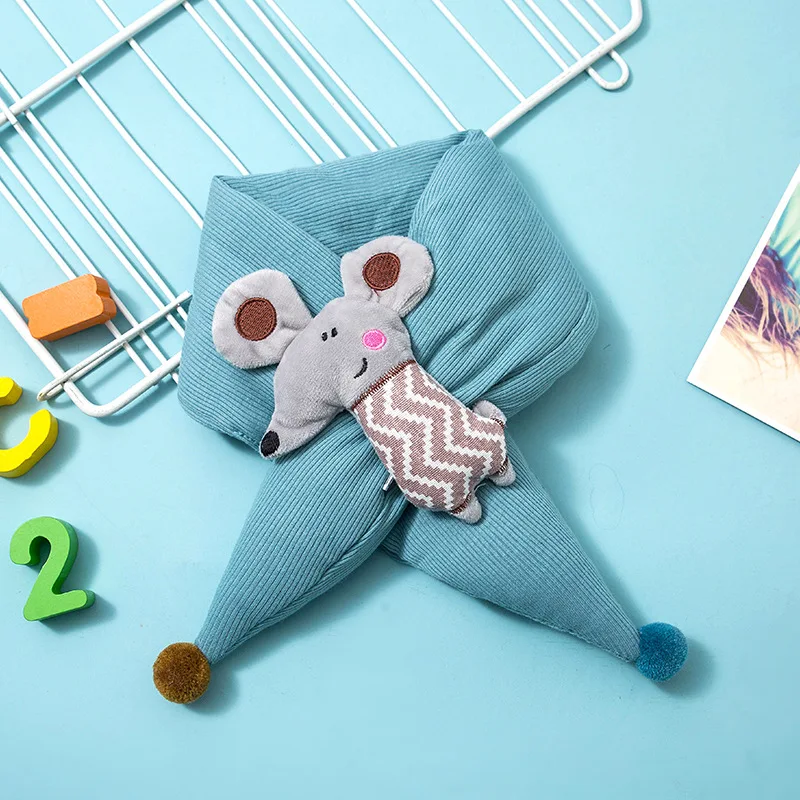 Зимний модный шарф на лямках для маленьких мальчиков и девочек серый платок из