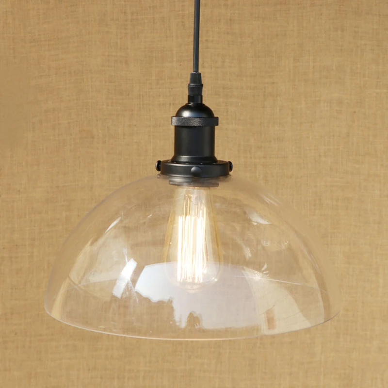 Современная полукруглая стеклянная Подвесная лампа с абажуром