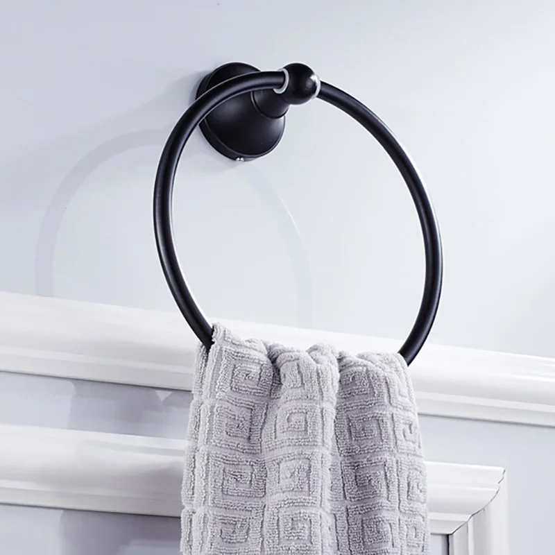 Черное полотенце кольцо старинная бронза Держатель для полотенец ванной комнаты