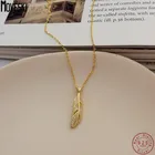 Женское ожерелье из серебра 925 пробы с подвеской в виде листьев