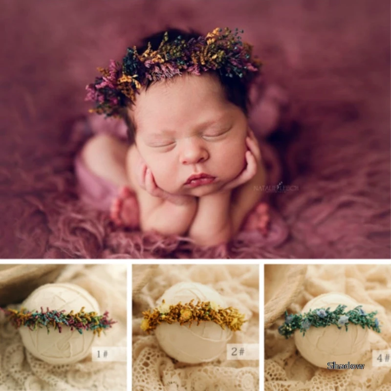 

Newborn Photography Props Baby Headband Baby Flower Hairdband Colorful Grass Infantil Photo Shoot Accessories Baby Headdress