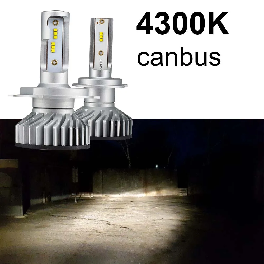 4300K Uttril 4300K 5000K 6500K светодиодный H4 светодиодный H7 светодиодный H11 H1 H3 9005 HB3 9006 HB4 H8 H9 без ошибок автомобиля фары для авто противотуманные фары 12V - Испускаемый цвет: 4300K