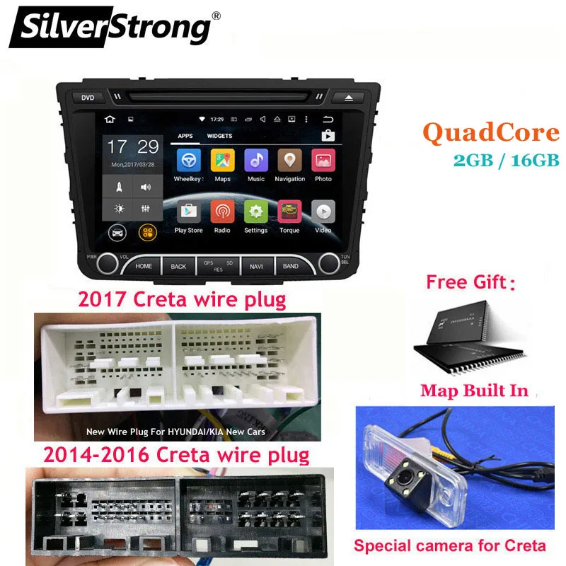 SilverStrong OctaCore ips 4G 64GB Android9.0 Creta автомобильный DVD для hyundai ix25 Creta gps Радио медиаплеер также четырехъядерный вариант - Цвет: Creta-X30 CAM