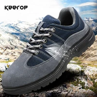 keerop anti puncture men safety shoes breathable comfortable work sneakers steel toe cap work shoes for men outdoors sneakers