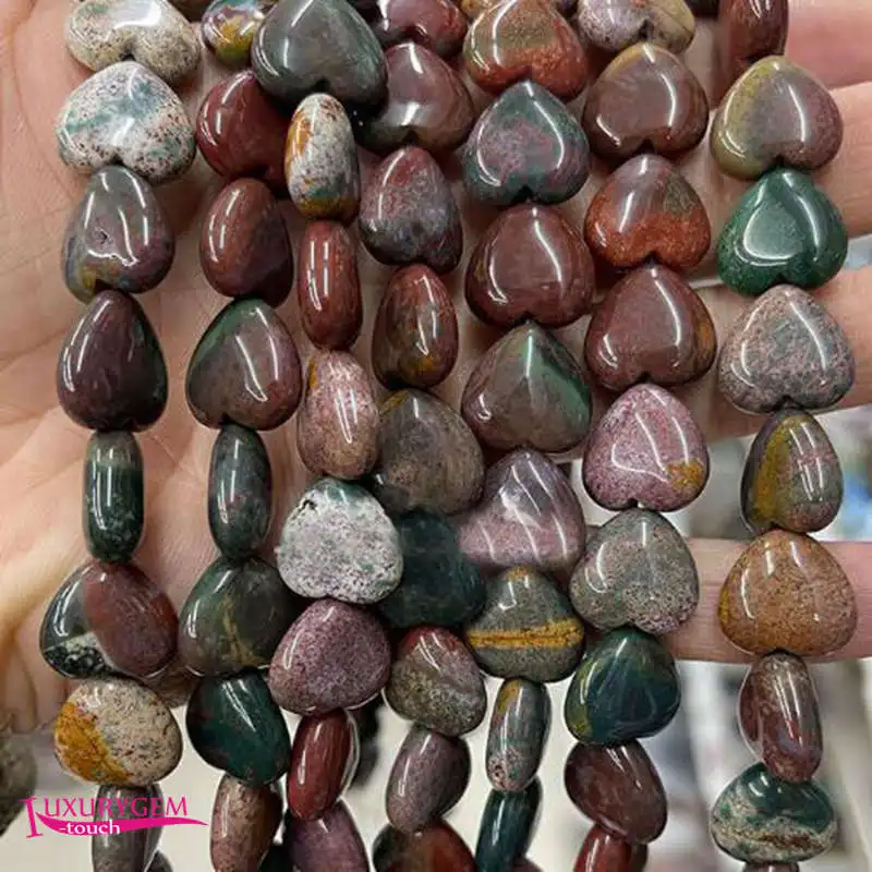 

Natural Multicolor Agates Stone Spacer Loose Beads 14mm Smooth Heart Shape Jewelry Making Accessories 27Pcs a4363