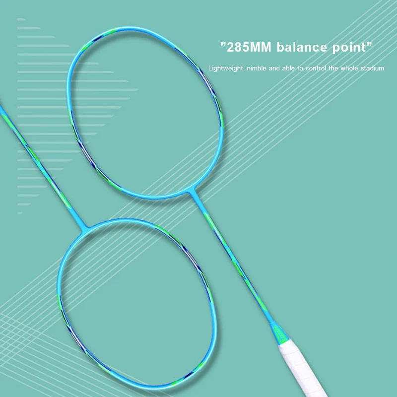 Badminton racket single shot Carbon fiber 4U ultra light adult offensive and defensive both durable racket single shot