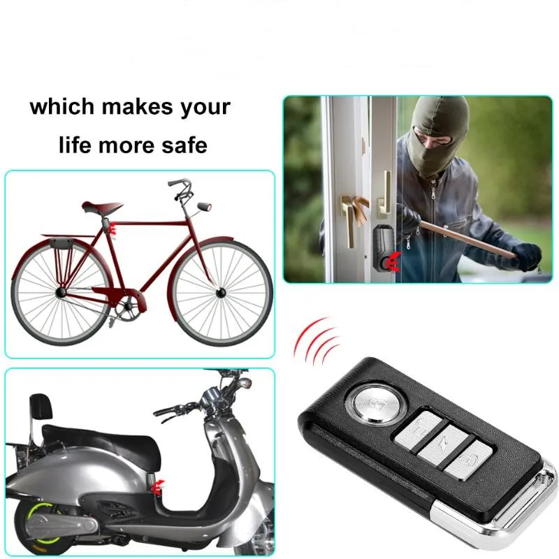 113дб громкий дравлёз Fiets антидиефсталь сигнализация Waterdichte Deur/Raam Trillingen Intelligente