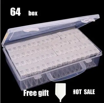 64 клетки регулируемый пластиковый ящик для хранения коробка со стразами