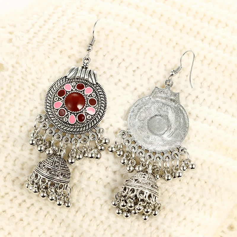 

Ethnic Indian Style Metal Chandelier Earrings Jewelry Silver Earring Hooks Vintage Drop Earrings Statement