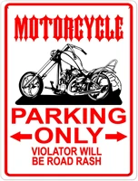 1564 metal signsmotorcycle parking only violators will be road rashnotice sign warning sign and logo decoration 12x16 inch