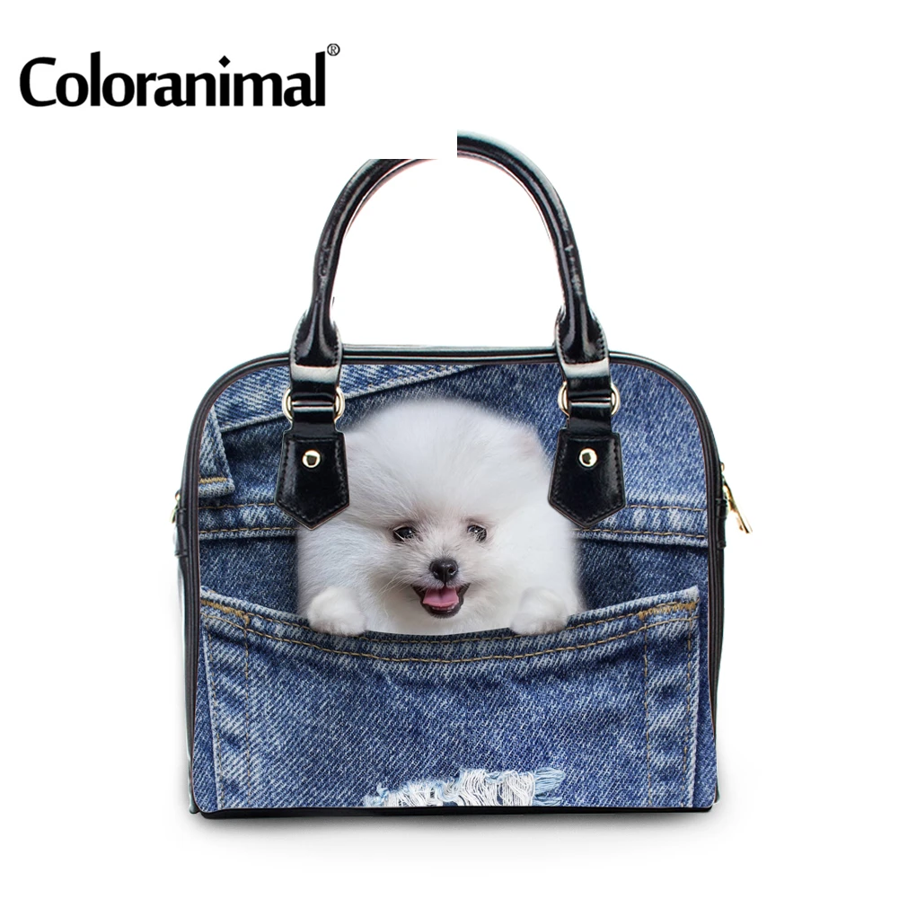 Coloranimal женские модные сумки через плечо милые джинсовые для девочек с рисунком