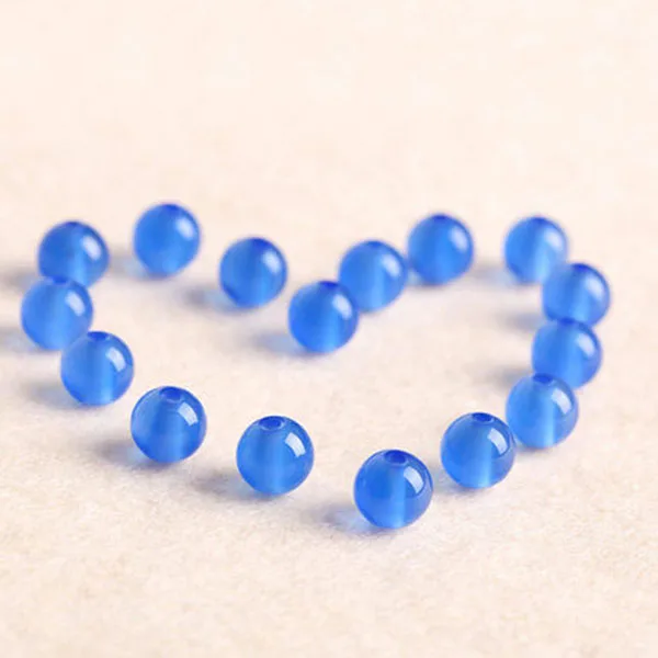 

4A натуральный синий Агат, кварц, кристалл, одиночная бусина, сделай сам, бусины для изготовления ювелирных изделий