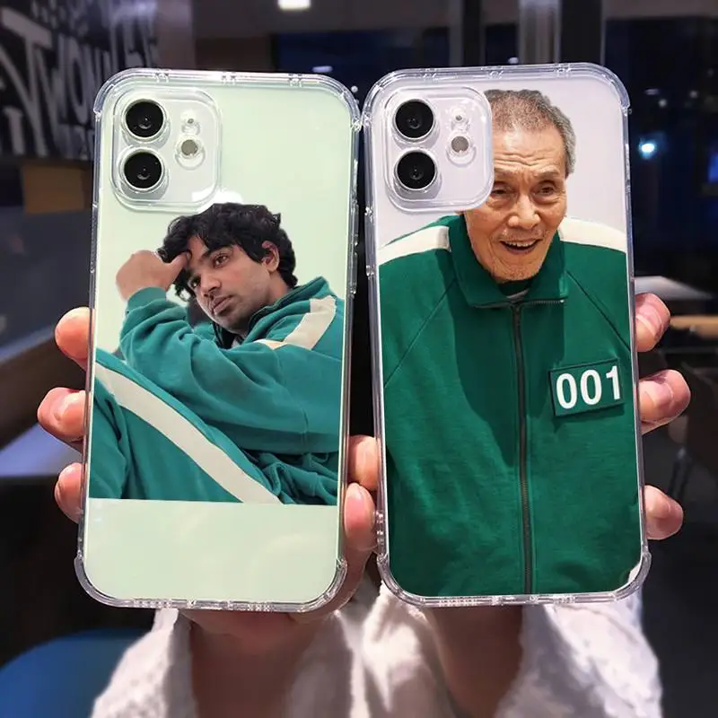 

Squid Game coding 456 Phone Case Transparent for iPhone 13 11 12 Samsung A S 9 10 30 Pro X Max XR Plus lite Clear capa shell