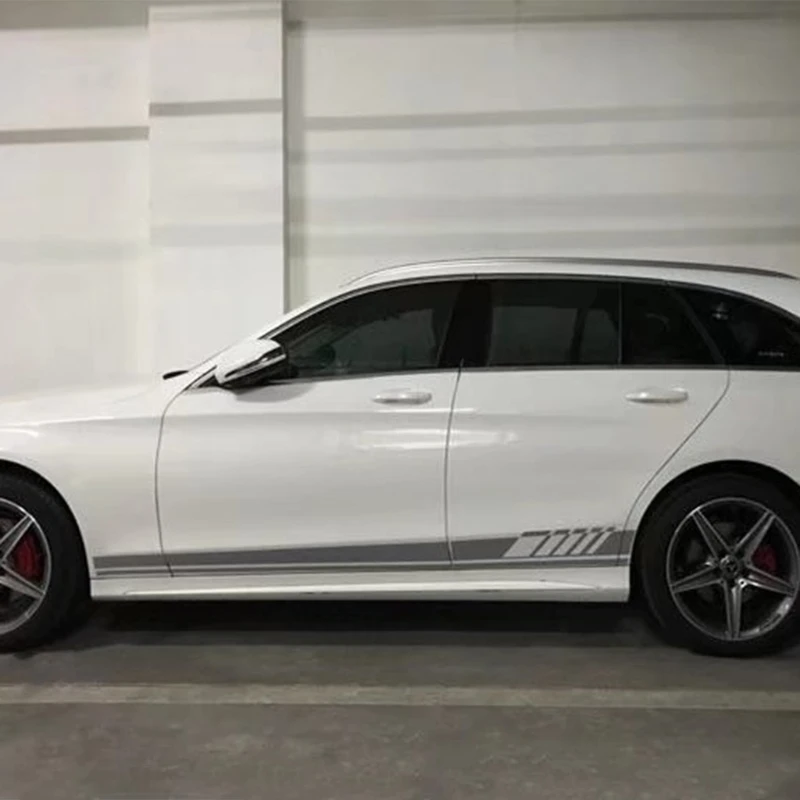 

Car Sticker Racing Stripe Body Side Skirt For Benz C Class W205 AMG Edition 507