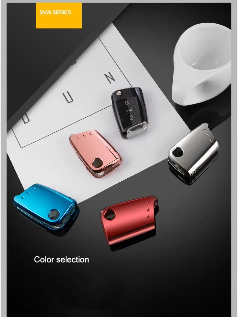 ТПУ чехол для автомобильного ключа с дистанционным управлением Volkswagen Golf 7 Mk7 Skoda