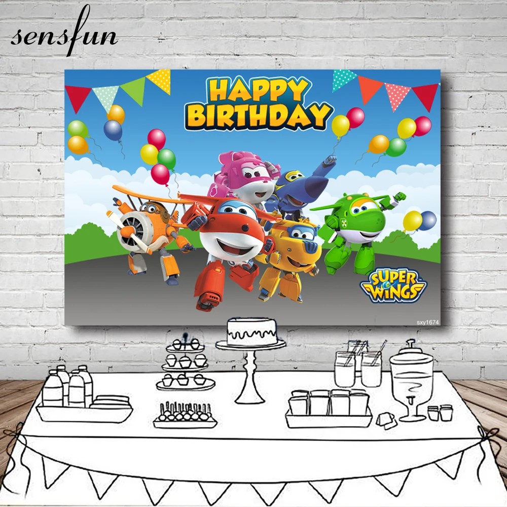 Sensfun фон для фотосъемки на день рождения с изображением супер крыльев детский душ