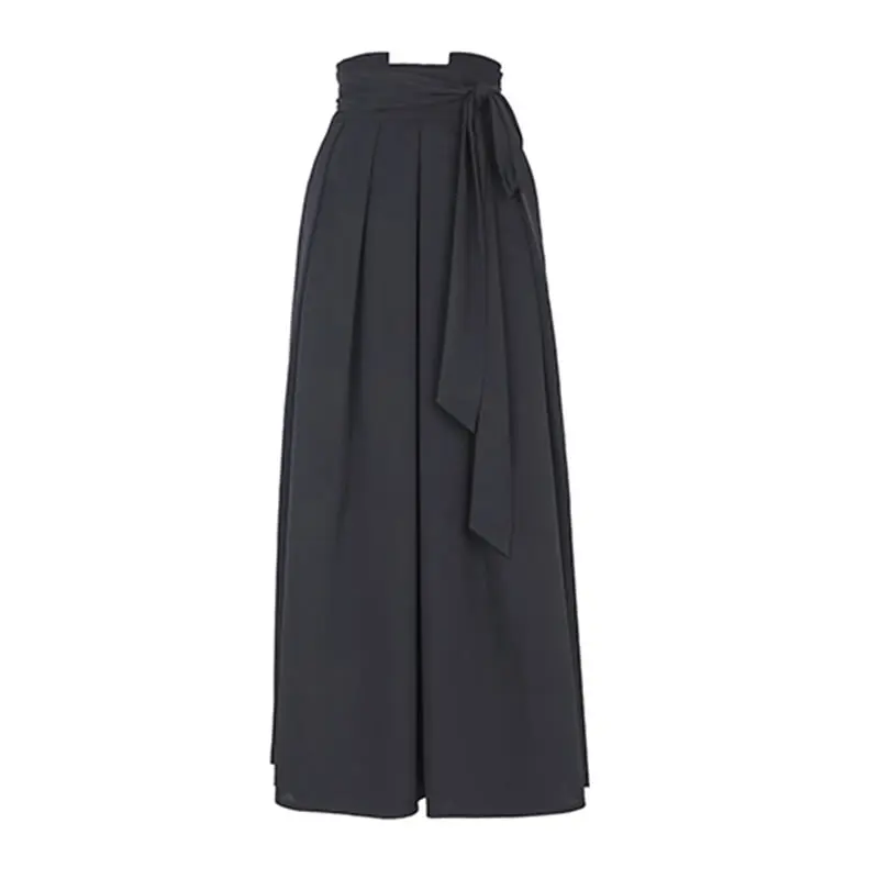 

XITAO Black Skirt Fashion Elastic Waist Pleated Goddess Fan Style Pleated Vintage Small Fresh Loose High Waist Skirt WLD6221