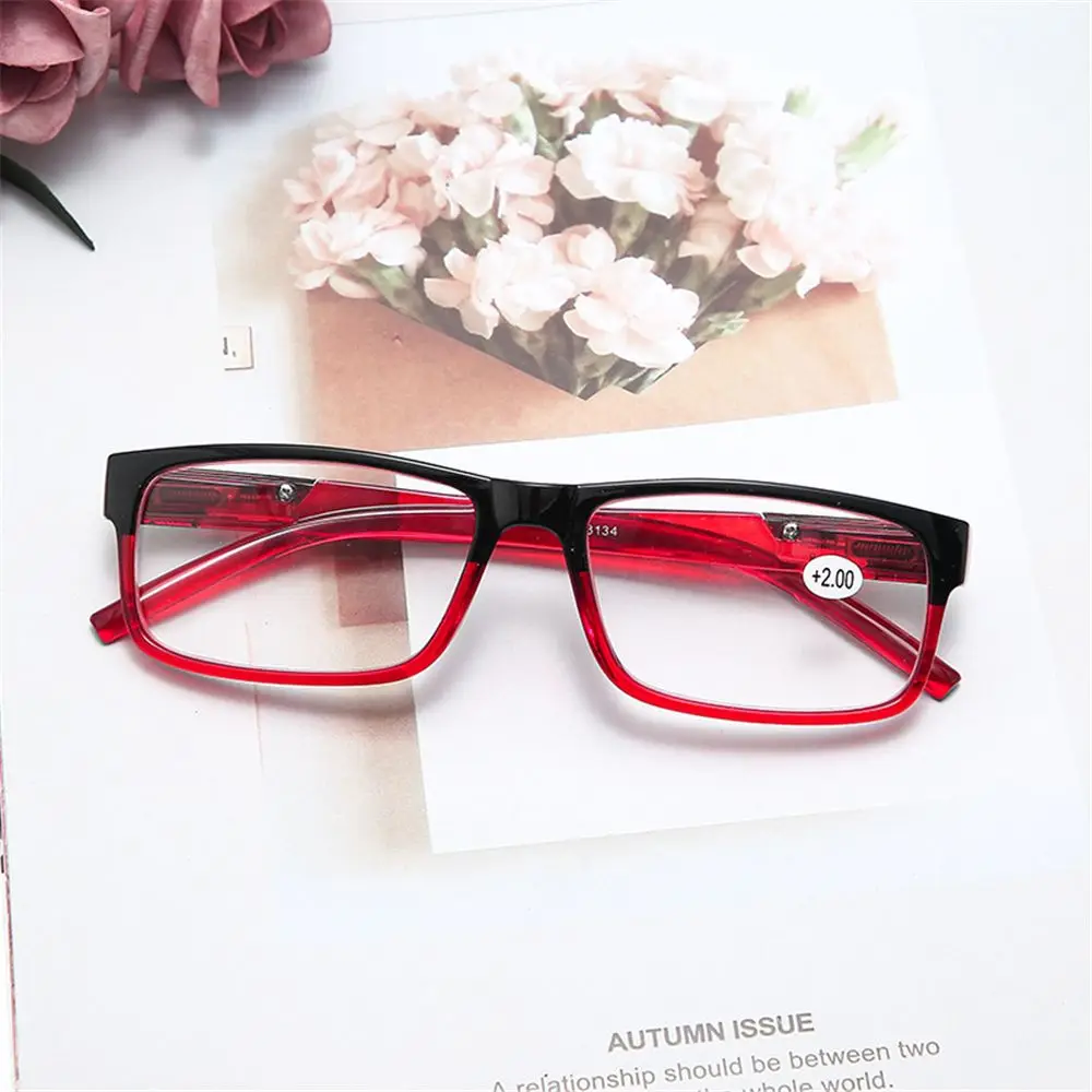 1pc Fashion Rectangular Reading Glasses High-Quality Frame Presbyopia HD Anti Radiation Spring Hinge Readers Eyewear |