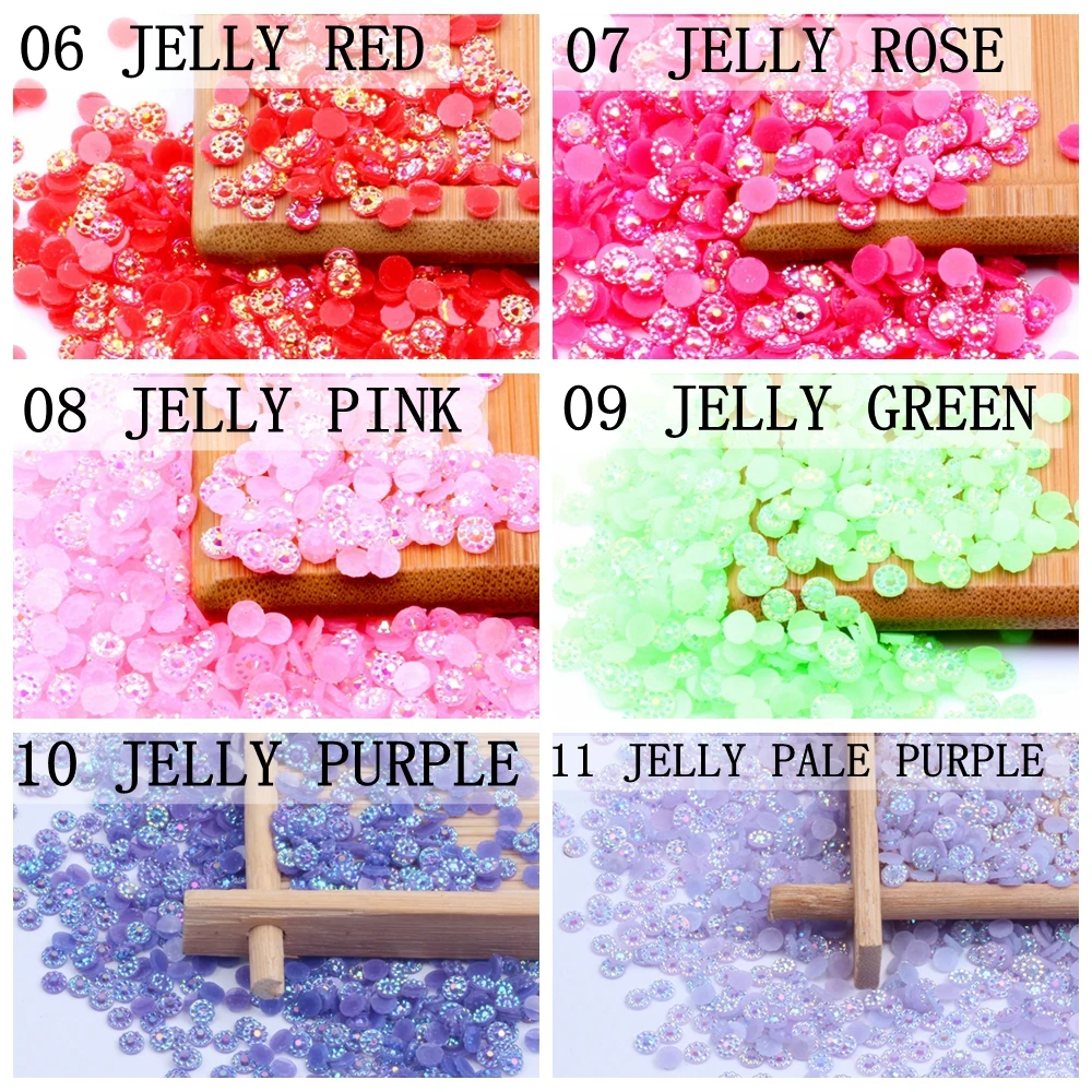 

5mm 10000pcs Jelly AB Color Sunflower Resin Rhinesstones Flatback Glue On For Nail Art Decoration DIY Phone Craft Jewelry Stones