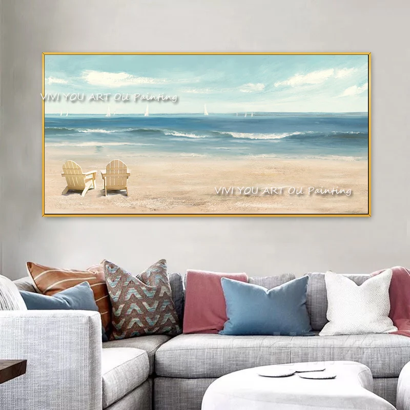 Современная Абстрактная Толстая Масляная картина Seaspace ручной работы с лучшим