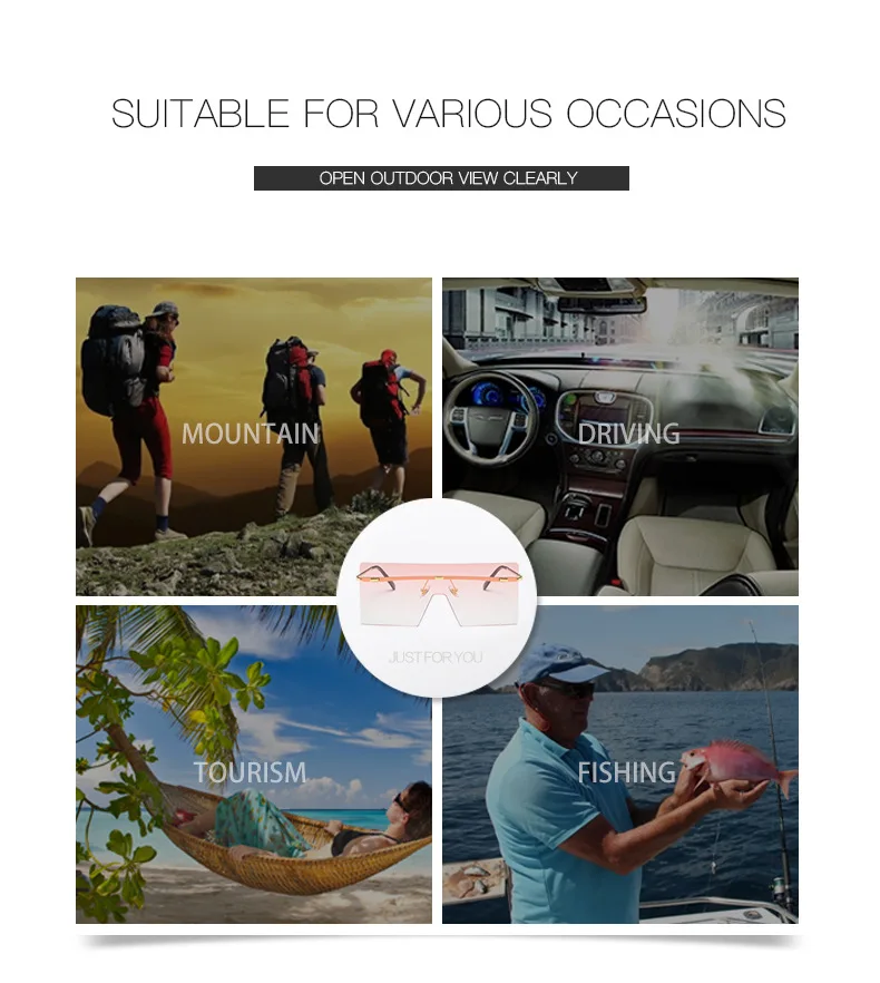 

Rectangle sunglasses women rimless square sun glasses for women 2020 summer style female uv400 Bike Glasses fashion glasses