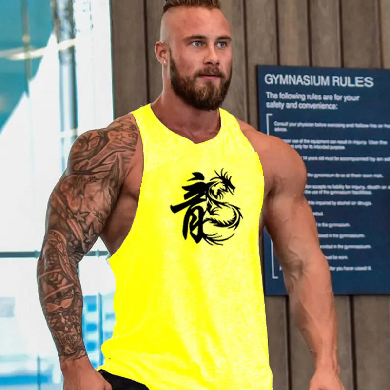 Новая мода хлопчатобумажные рубашки без рукавов майка Мужская Фитнес рубашка