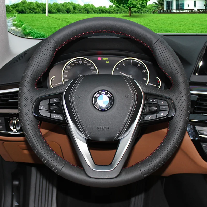 

For BMW 535 X5 325 530 5 Series 7 Series 320li 525 X6 Customize Genuine Leather Hand Sewn Car Steering Wheel Cover Accessories
