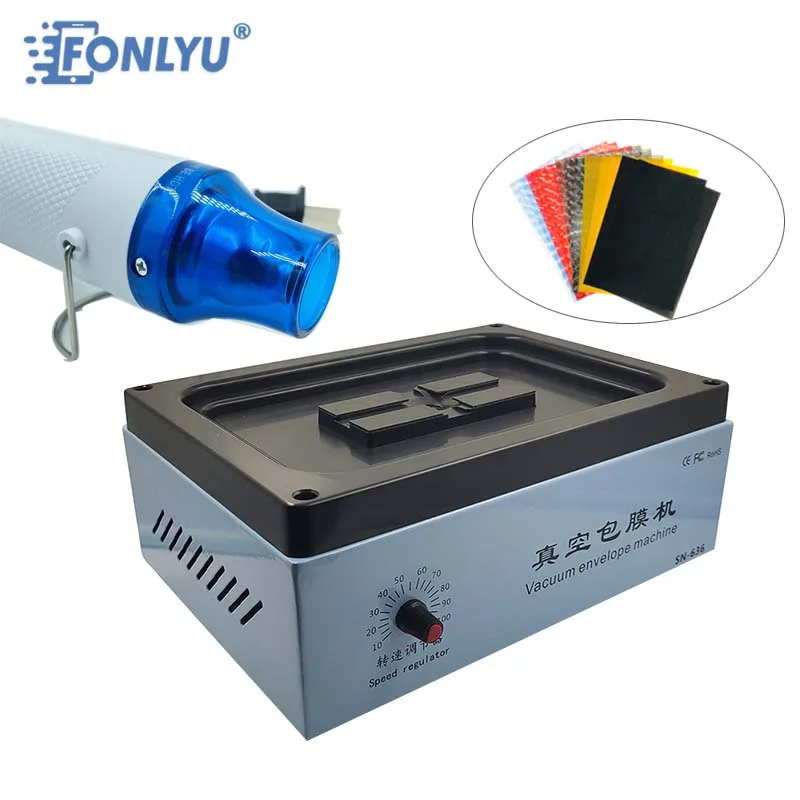 

FONLYU Vacuum Coating Machine Hot Air Gun For Iphone Samsung Tablet Customize Back Cover Sticker Mobile Phone Back Skin Film DIY