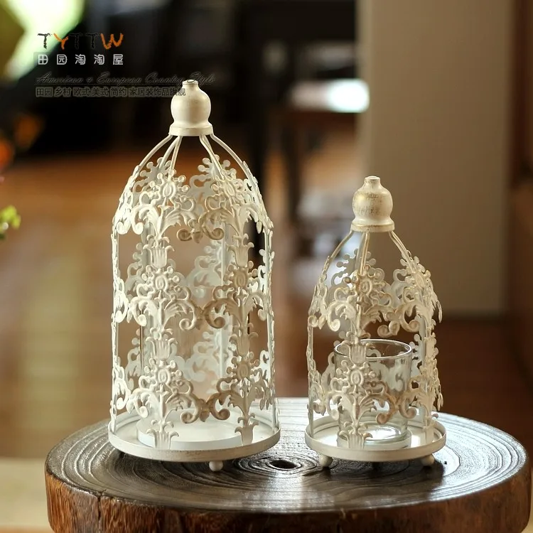 

European Luxury Candle Holder Hollow Art Wrought Iron Empty Wedding Candle Holder Table Romantic Bougeoir Home Decor DF50ZT