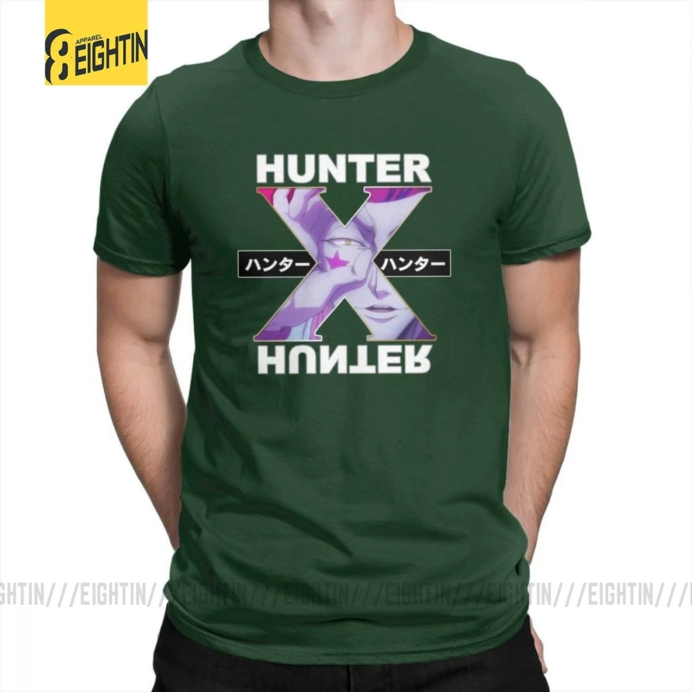 Hunter X Hunter футболки Hisoka очищенные хлопковые футболки с круглым воротником классические уличные футболки с коротким рукавом мужские комиксы плюс - Цвет: Forest Green